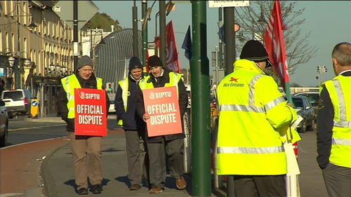 Bus Éireann workers have been picketing across the country today