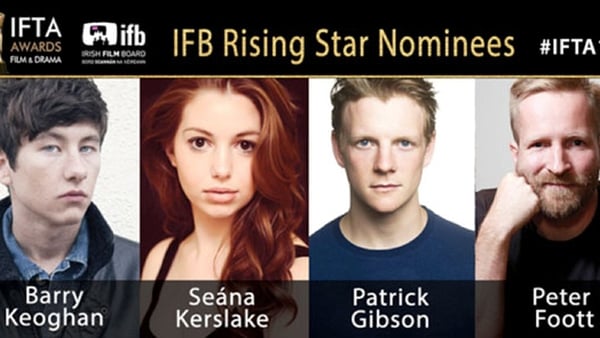 Barry Keoghan, Seána Kerslake, Patrick Gibson and Peter Foott will compete for this year's IFTA Rising Star award