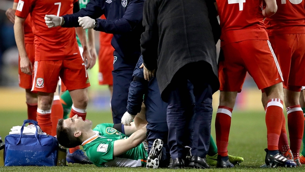 Coleman suffered a double break of his right leg against Wales