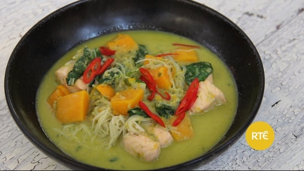 The Dublin Cookery School show us how to whip up a delicious dinner of pumpkin laska with salmon and pak choy.
