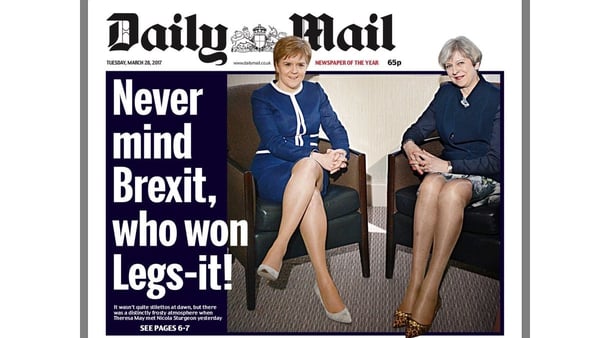 Daily Mail's 'Legs-it' cover with Nicola Sturgeon and Theresa May was met with mockery online