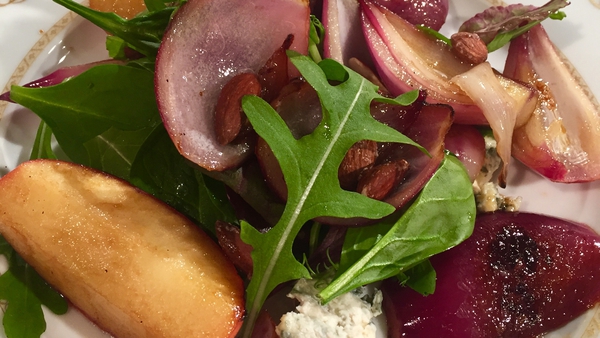 Paul Flynn makes a Warm Salad of Blue Cheese, Apple and Almonds on Today with Maura and Dáithí.