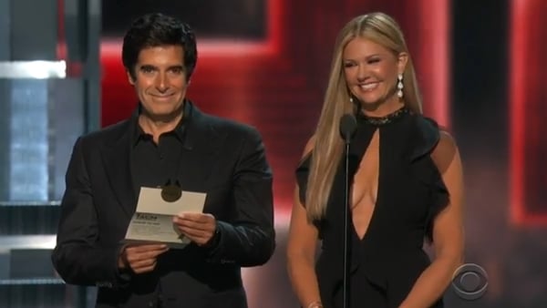 David Copperfield with fellow presenter Nancy O'Dell - Magic legend also does a nice line in satire