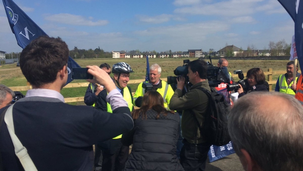 Several picketers confronted Shane Ross about his absence from the Bus Éireann talks process