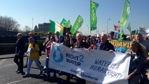 Thousands of people took part in the protest against water charges