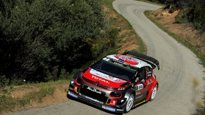 Kris Meeke ended stage six with smoke coming from his car