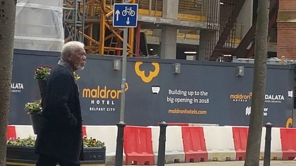 Morgan Freeman in Belfast on Thursday Photo: Maldron Hotel