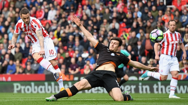 Marko Arnautovic has a go