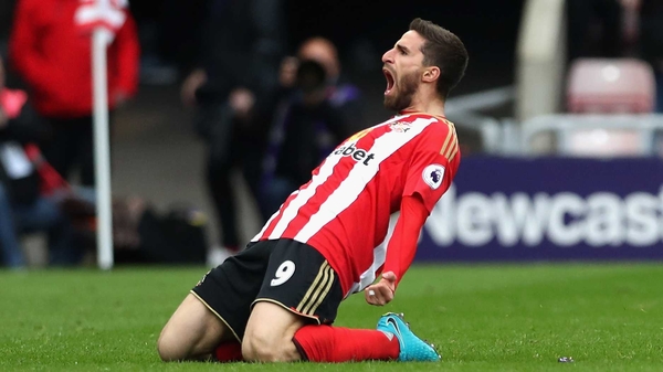 Fabio Borini celebrates his leveller for Sunderland