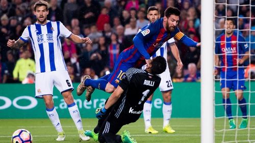 Lionel Messi scored twice against Real Sociedad