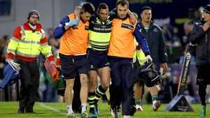 Dave Kearney leaves the field at the Sportsground