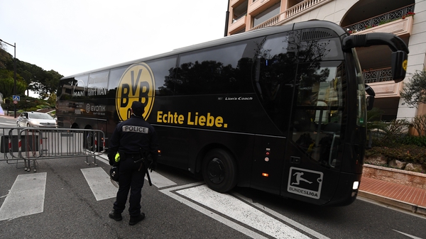 The Dortmund bus was delayed ahead of the departure to the stadium