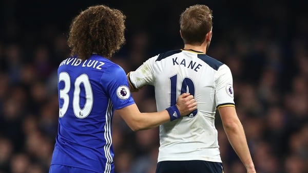Chelsea's David Luiz and Spurs striker Harry Kane were both selected in the PFA Team of the Year