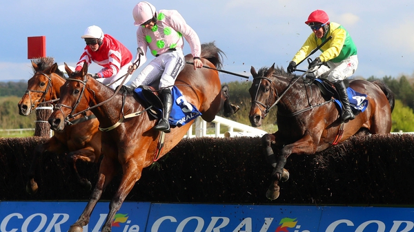 Robbie Power on Sizing John clears the last to win the Punchestown Gold Cup