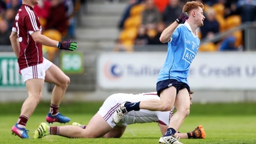 Aaron Byrne celebrates his decisive goal for Dublin against Galway