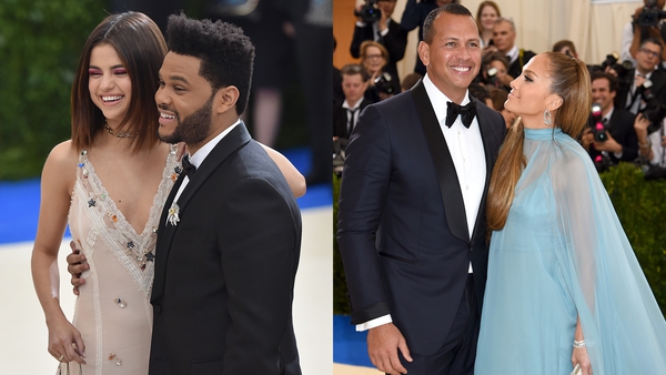 Selena Gomez and The Weeknd and Jennifer Lopez and Alex Rodriguez at the Met Gala