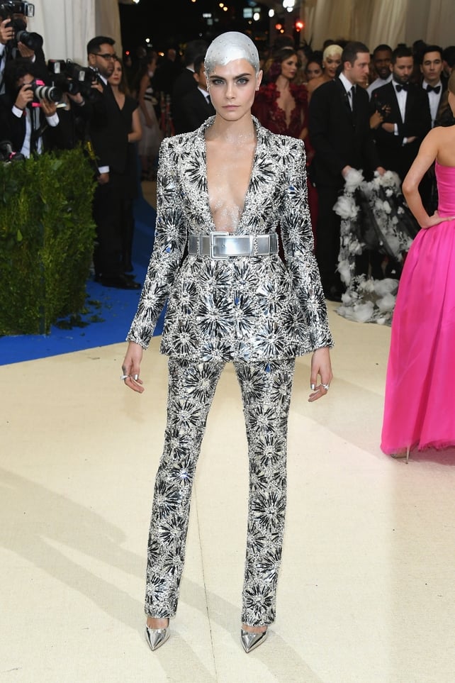 Cara Delevingne in Chanel. Rockstar fashion moment.