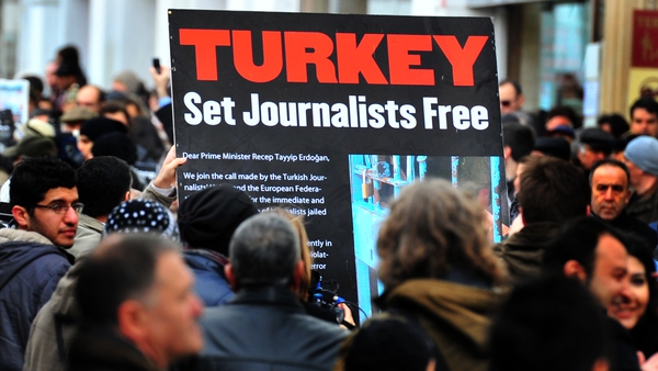 Globally in 2016, one third of all imprisoned journalists, media workers and executives were in Turkey's prisons