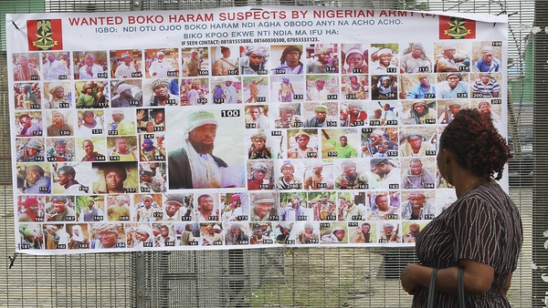 A Nigerian army poster of wanted Boko Haram suspects in Bayelsa, Nigeria