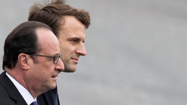 Francois Hollande and Emmanuel Macron