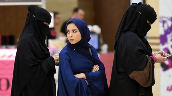 Saudi women queue to attend a performance by US dance group iLuminate in Riyadh last year