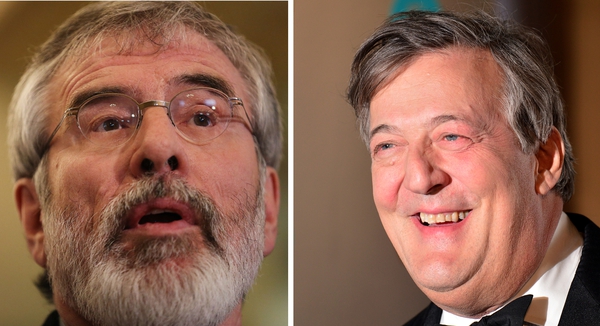 Gerry Adams said Stephen Fry and anyone else should be able to express an opinion without fear of criminal proceedings