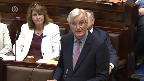 Michel Barnier delivered a 20 minute speech to a joint sitting of the Dáil and Seanad