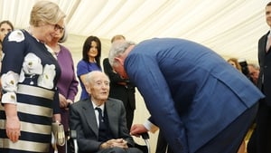 Charles is introduced to former taoiseach Liam Cosgrave by Frances Fitzgerald