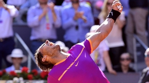 Rafael Nadal celebrates a sweet success