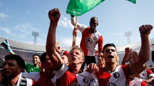 Dirk Kuyt leads the Feyenoord celebrations