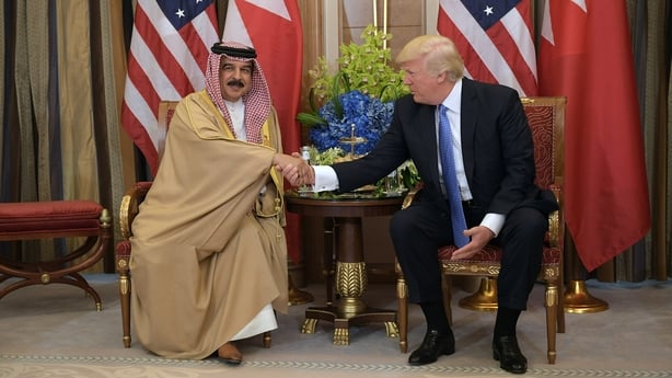 Donald Trump and Sheikh Hamad bin Issa al-Khalifa
