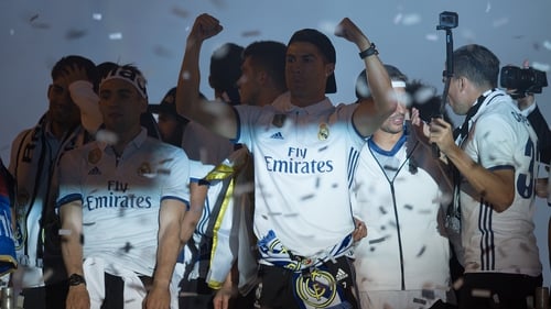 Ronaldo celebrates Real Madrid's first league title in five years