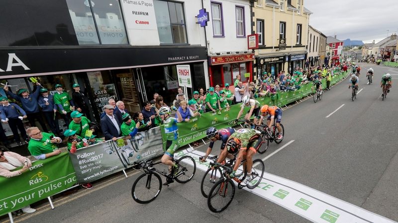 Matthew Teggart crosses the line to win the third stage