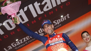 Vincenzo Nibali celebrates his stage win