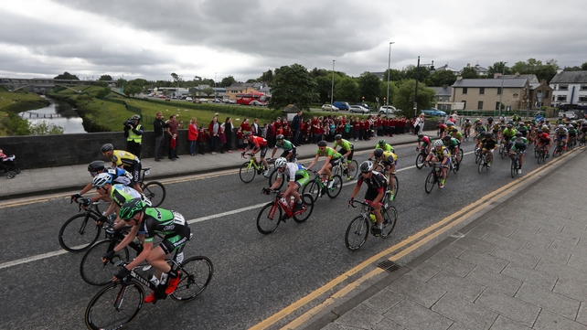 The riders make their way through Ballyshannon