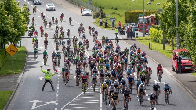 The peleton on the road to Donegal town