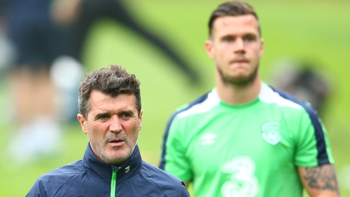 Roy Keane with Kevin Long in the background at Fota Island