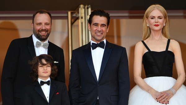 Colin Farrell at Cannes with The Killing of a Sacred Deer writer-director Yorgos Lanthimos and co-stars Sunny Suljic and Nicole Kidman