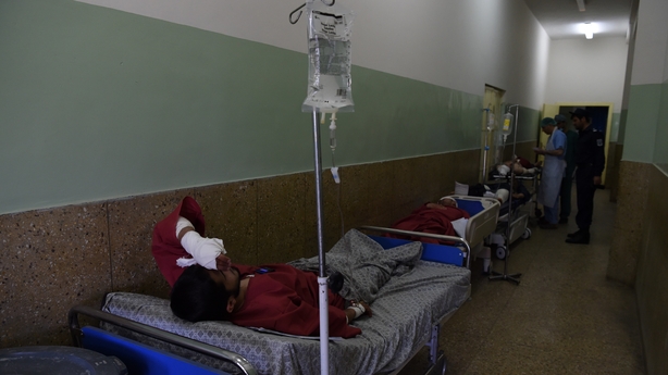 Victims of the Kabul blast are treated in hospital