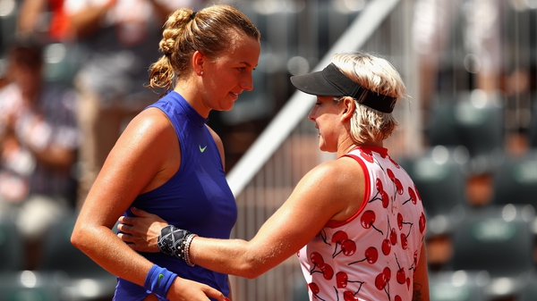 Petra Kvitova's return to action was stopped short by Bethanie Mattek-Sands