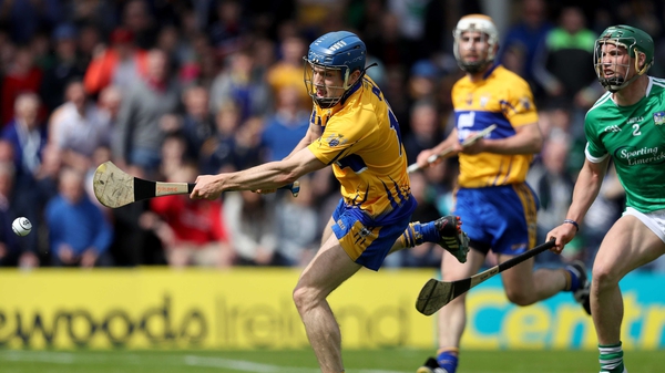 Shane O'Donnell scores the first of his two goals for Clare