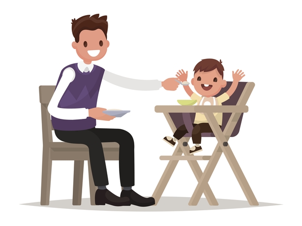 Dad Feeding Child