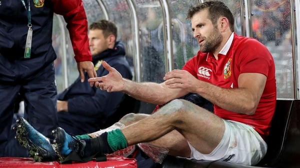 Jared Payne receives treatment after leaving the field with an injury