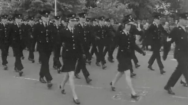 Gardaí march to Mount Argus for Mass to commemorate 50 years of An Garda Síochána (1972)