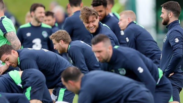 The Republic of Ireland player sin training on Saturday