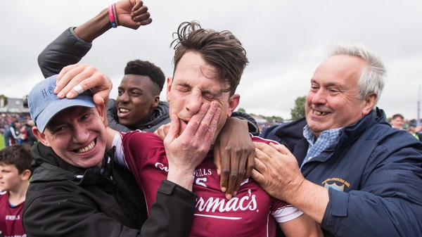Galway's Sean Armstrong is swamped by supporters