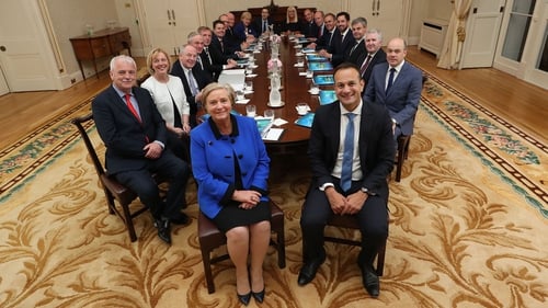 Cabinet sits down for its first meeting after receiving seals of office from President Higgins Áras an Uachtaráin