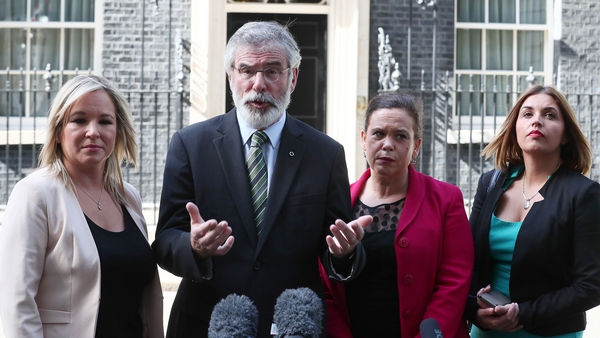 Gerry Adams was speaking following a meeting with Theresa May
