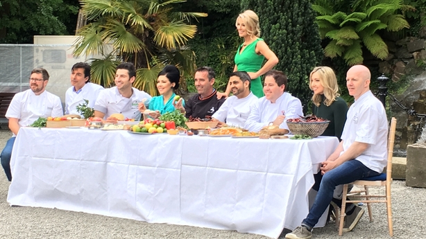 Avril Bannerton with a number of well-known chefs at Taste of Dublin