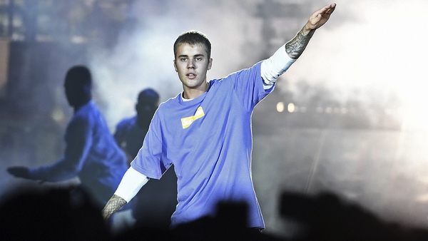 Justin Bieber takes to the stage at the RDS in Dublin on June 21